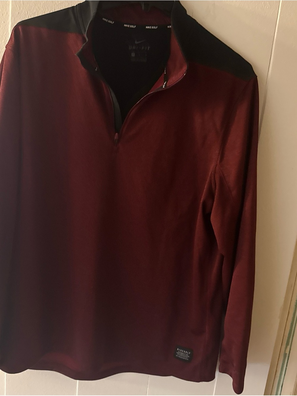 Nike Golf Mens XL Dri-FIT Quarter Zip Pullover Colorblock Long Sleeve